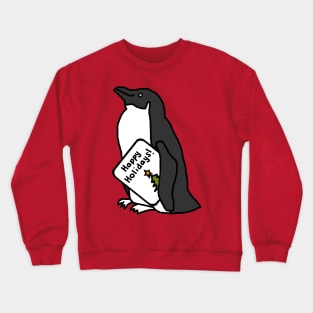 Cute Christmas Penguin says Happy Holidays Crewneck Sweatshirt